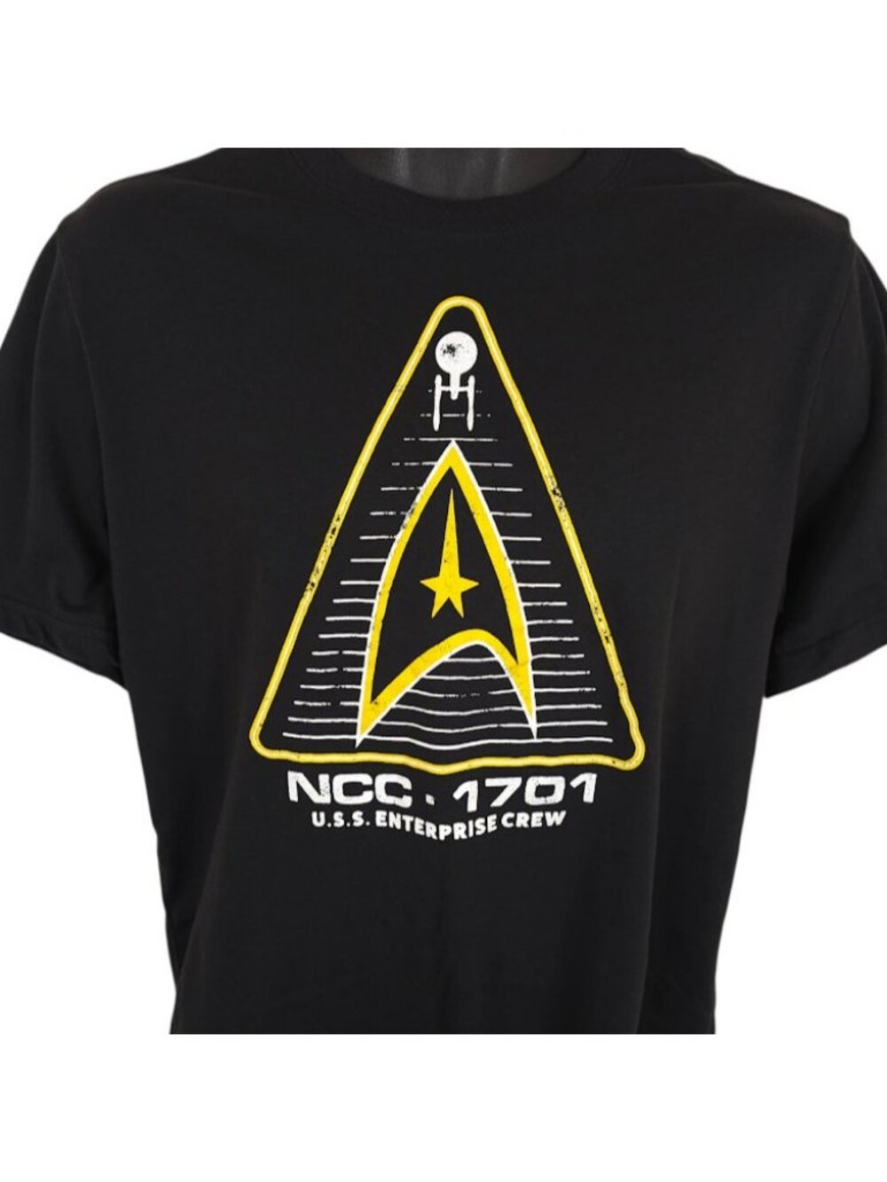 Star Trek T Shirt Mens Size Medium Black USS Enterprise Crew NCC 1701 RELAXED